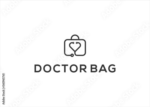 doctor bag job logo design vector template