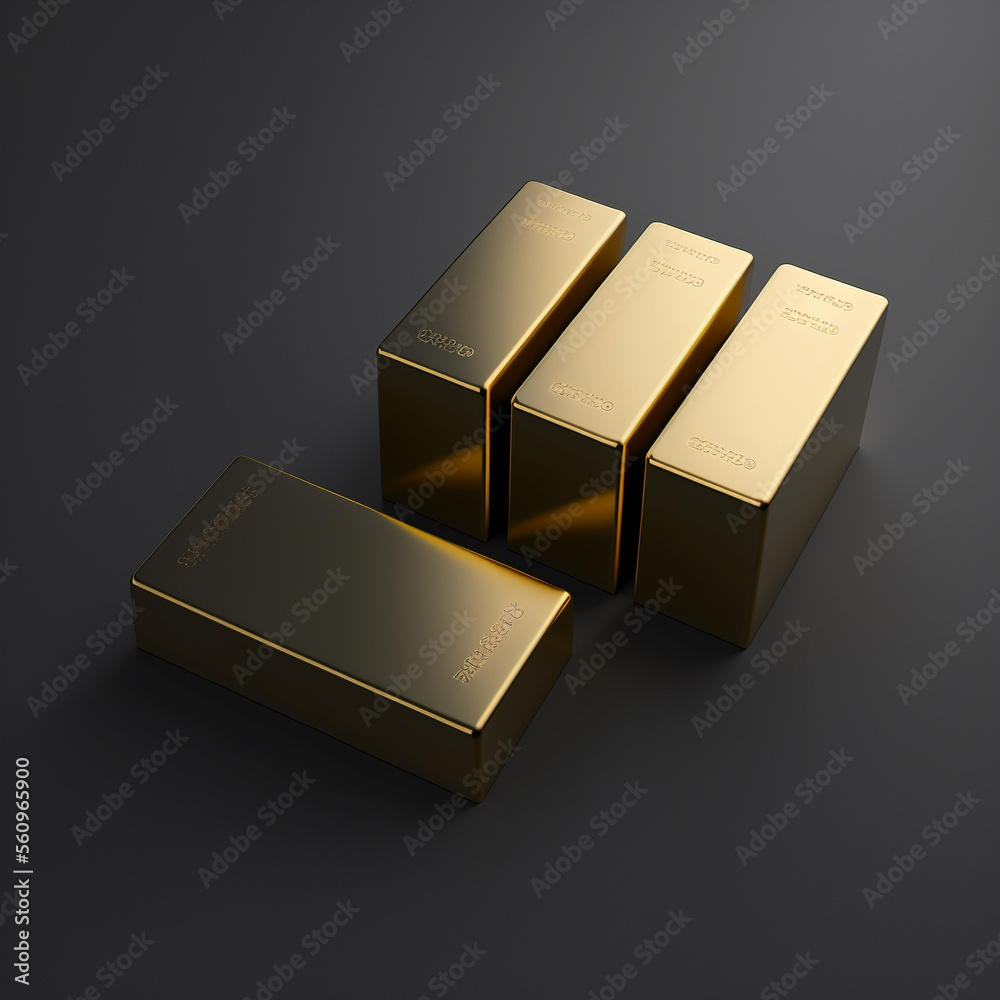 Gold Bars on a Dark Gray Background Gold Bars on a Dark Gray Background