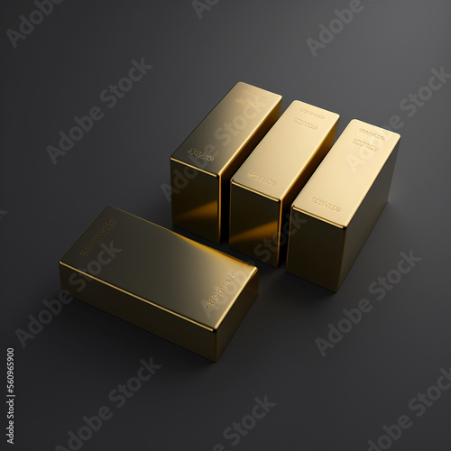 Gold Bars on a Dark Gray Background