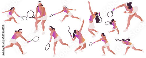 Young woman playing tennis on court
