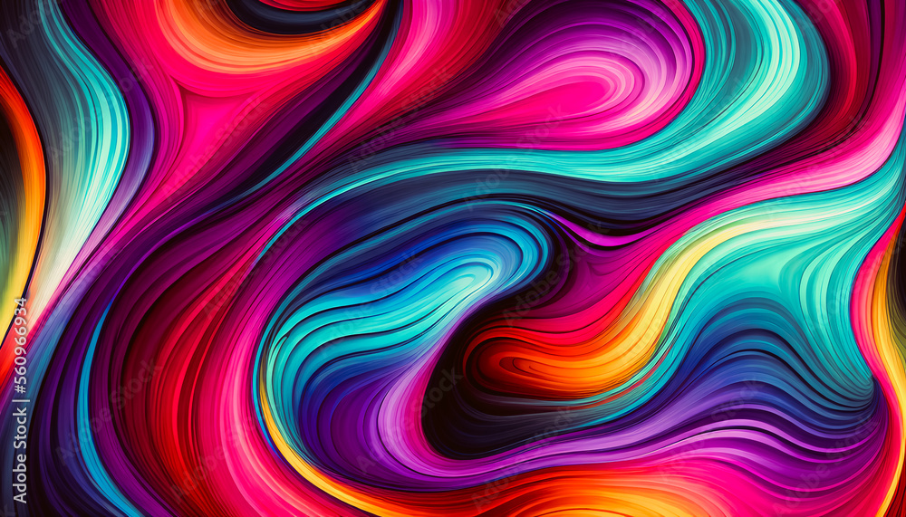 Fototapeta premium Artistic concept painting of a abstract waves color ,Generative AI