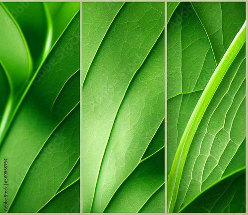 green leaf texture set, Generative AI Art Illustration