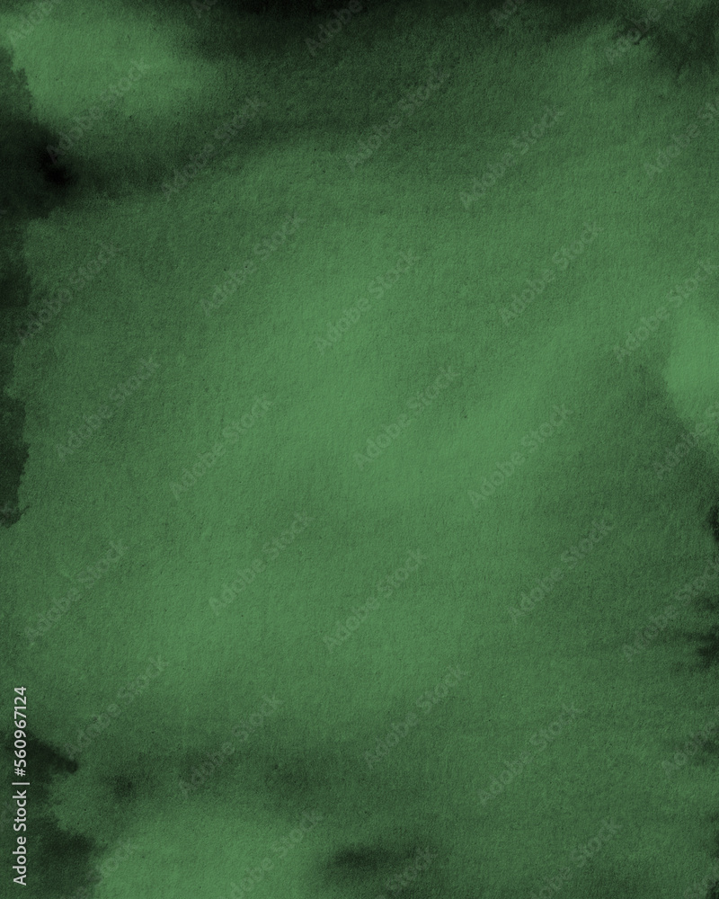 Abstract Emerald Green Watercolor Background, Green Overlay, Digital