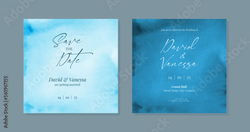 Blue wedding invite template for social media posts