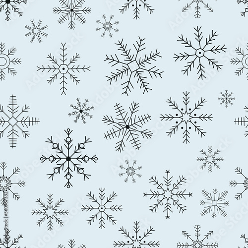 Snowflake icon seamless pattern . Christmas and New year design element  frozen symbol  Vector illustration