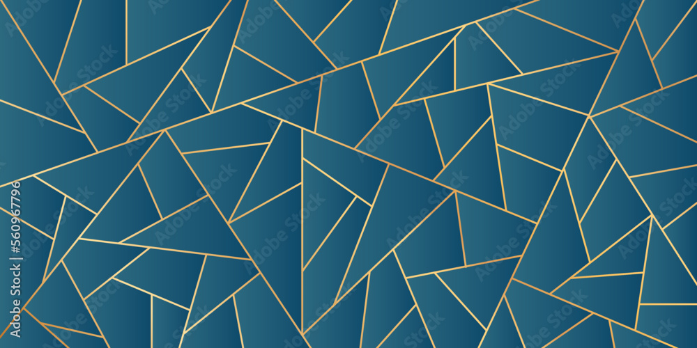 vector illustration of abstract background with gold lines and blue ...