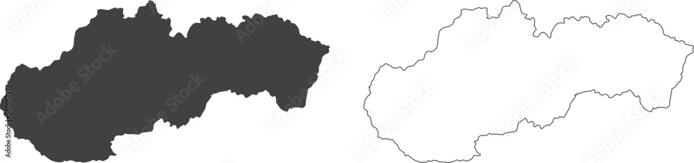 © agrus - set of 3 maps of Slovakia - vector illustrations