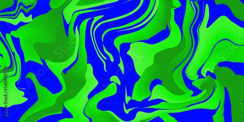 Abstract blue and green wavy background, green abstract liquify background.