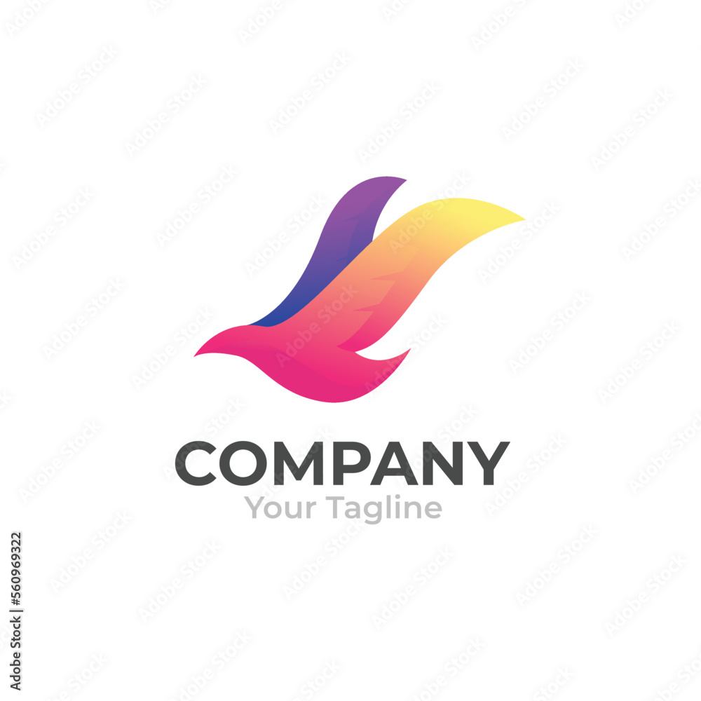 Abstract Luxury Bird Gradient Logo Abstract Luxury Bird Gradient Logo