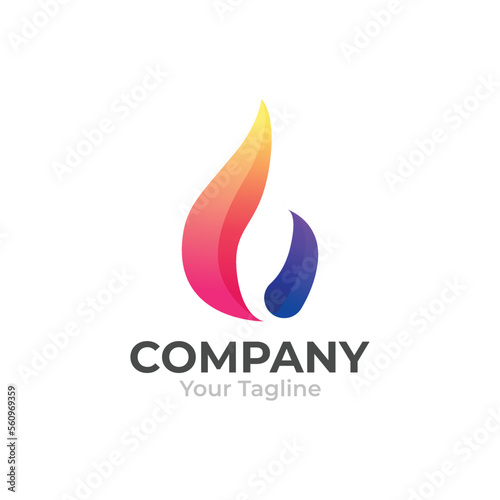 Abstract Flame Gradient Luxury Logo