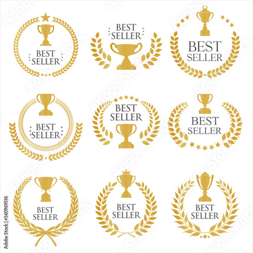 Best seller emblem gold and black collection vector illustration