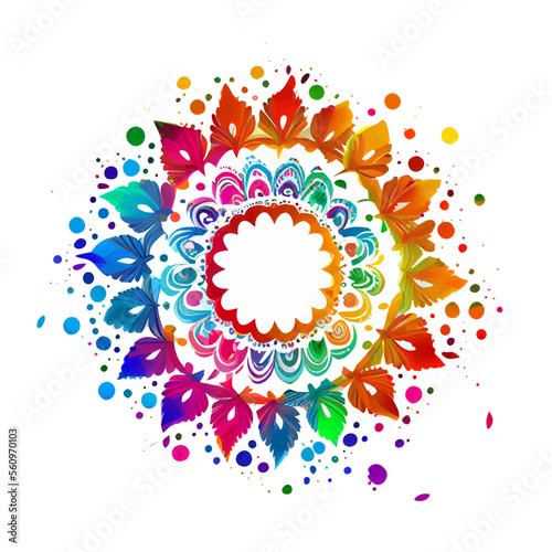 vector illustration of colorful mandala isolated on white background