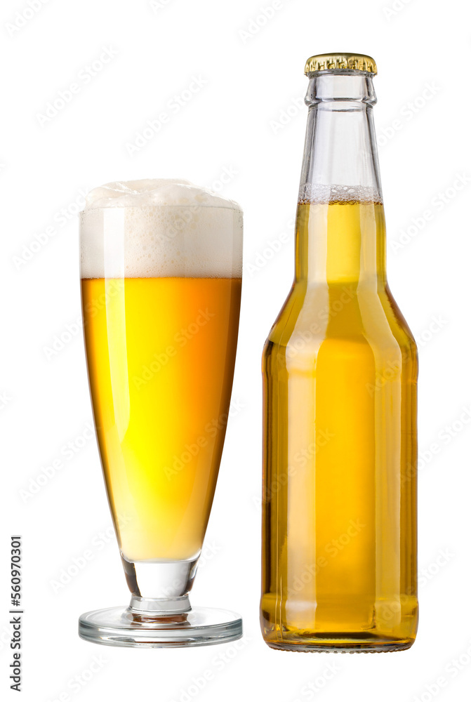 Full beer glasses and bottles Full beer glasses and bottles