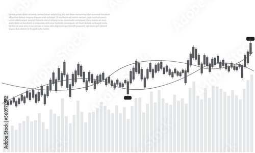 Stock market investment trading graph in graphic concept suitable for financial investment or Economic trends business idea. Vector illustration design.
