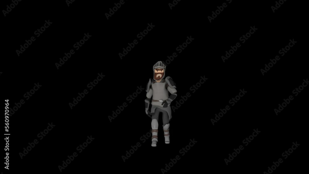 Cartoon Knight Transparent Alpha Video 3D Animation Cartoon Knight Transparent Alpha Video 3D Animation