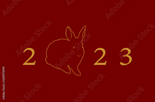 Outline of the rabbit as the Chinese zodiac animal for 2023.