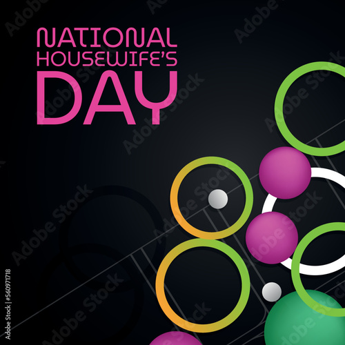 National Housewife   s Day. Design suitable for greeting card poster and banner