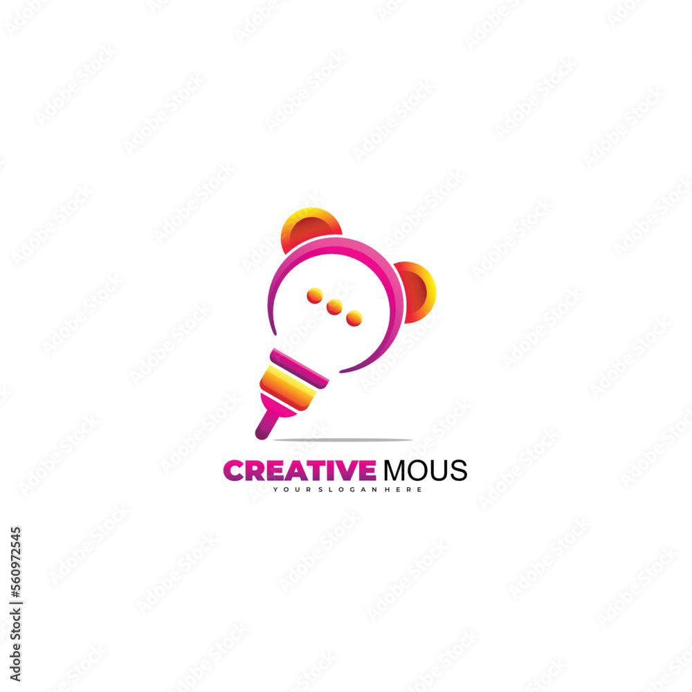 Obraz premium bulb mouse logo with message design icon template