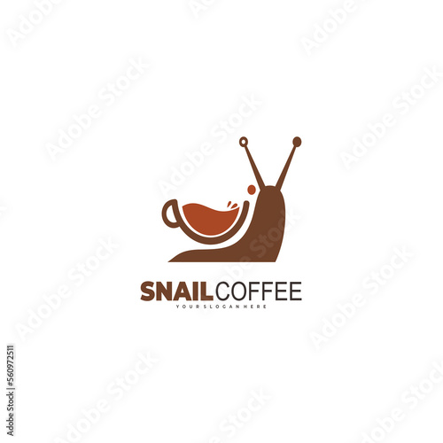 snail coffee logo template design vector