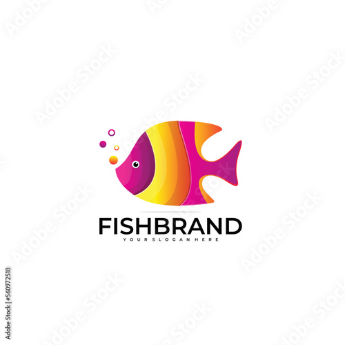fish logo design gradient color illustration © Norin