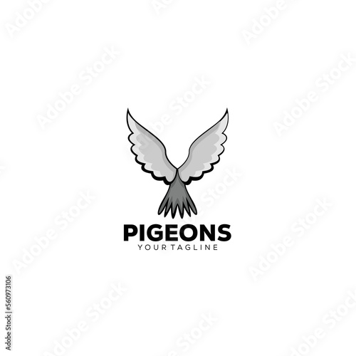 pigeons logo vector design illustration