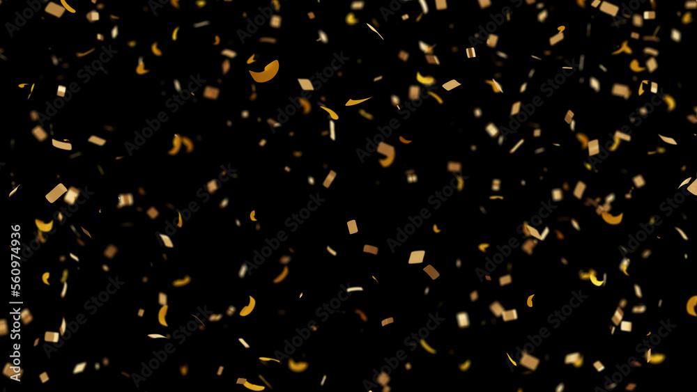 Fototapeta premium Golden Confetti Celebration Congratulations Transparent Decoration Party Event