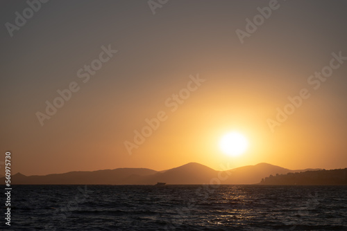Sunset over Athens bay