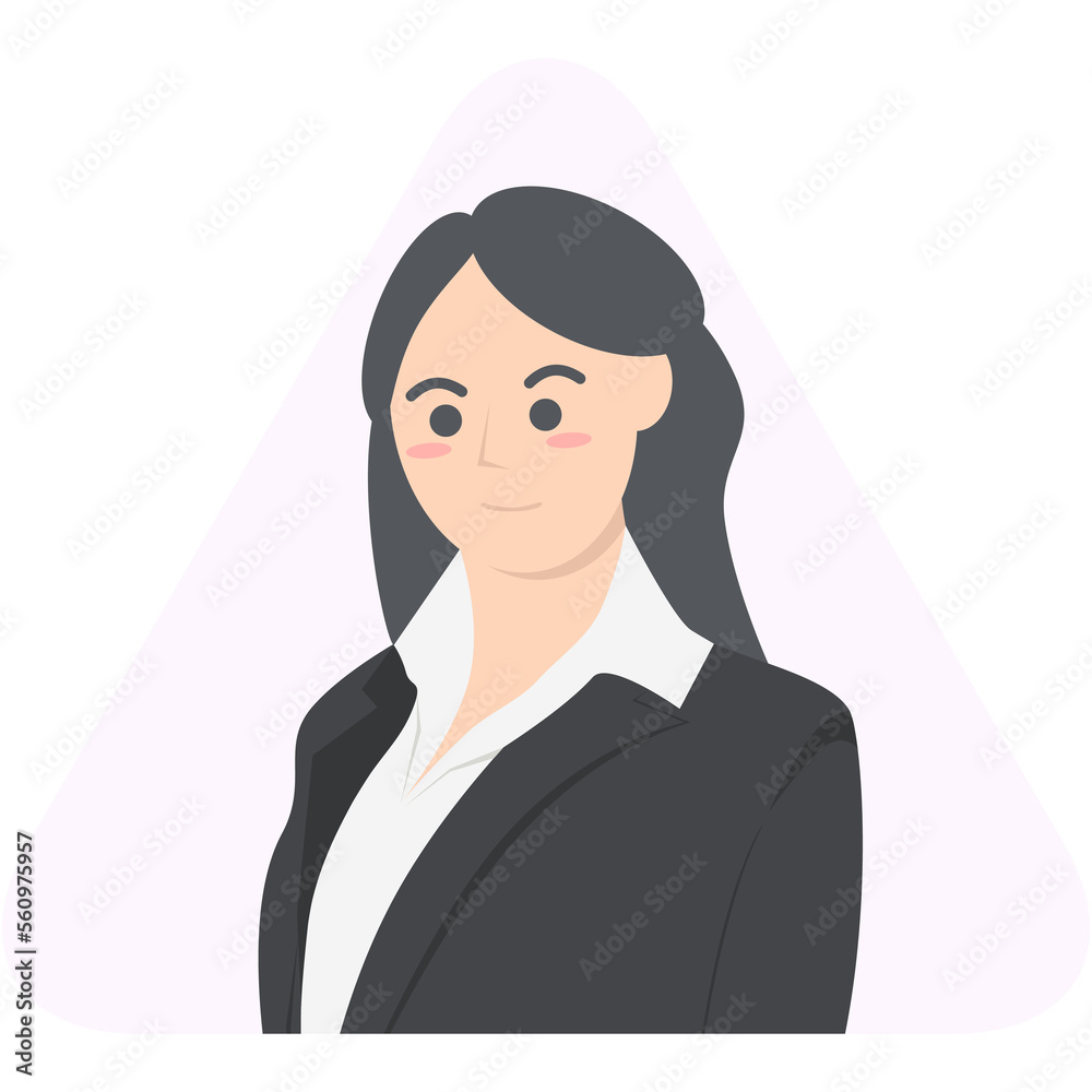 Professional Business Women Employment Avatar Long Hair Character Professional Business Women Employment Avatar Long Hair Character