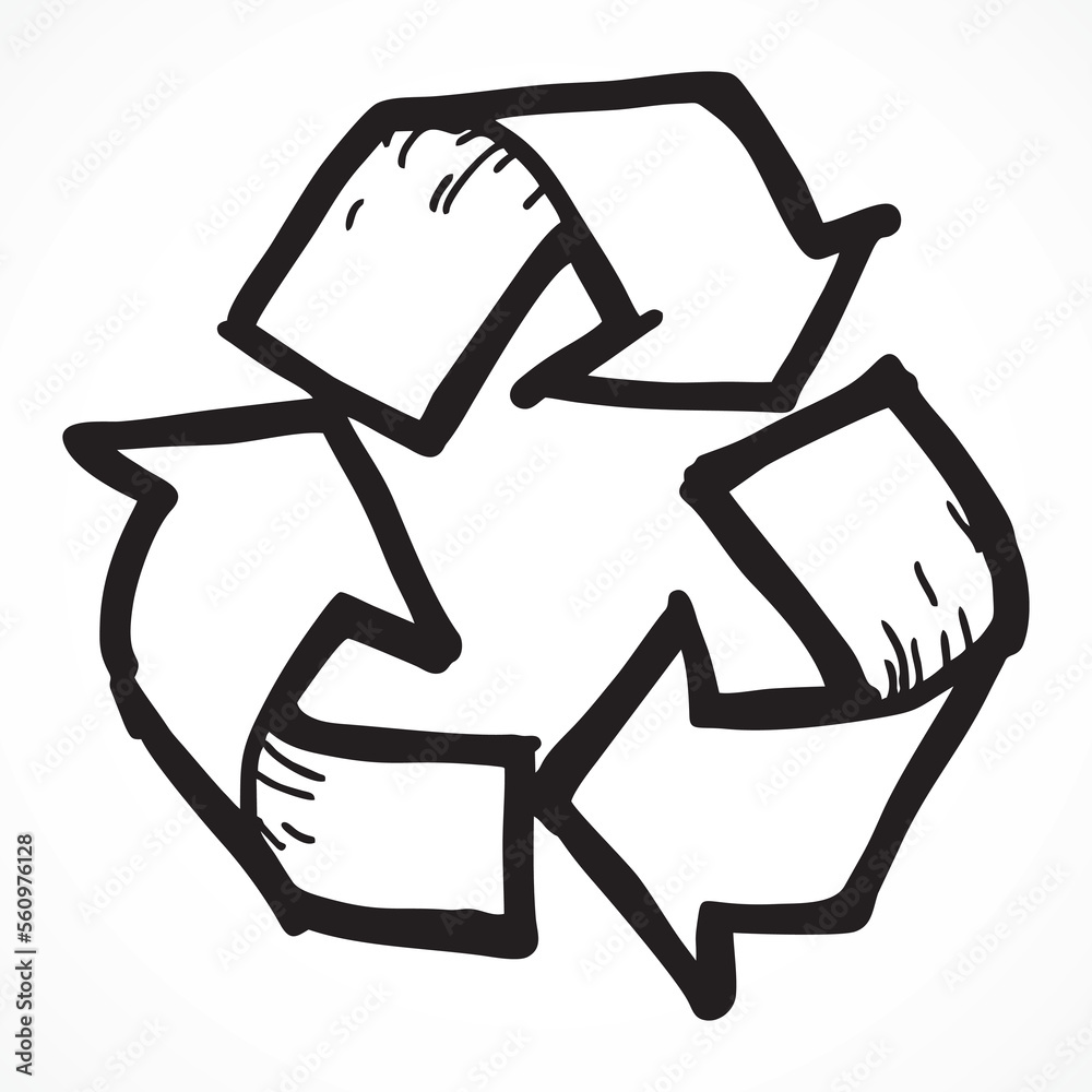 Sketch doodle recycle reuse reduce symbol isolated. Recycle icon sign for ecological. Hand-drawn style vector Sketch doodle recycle reuse reduce symbol isolated. Recycle icon sign for ecological. Hand-drawn style vector
