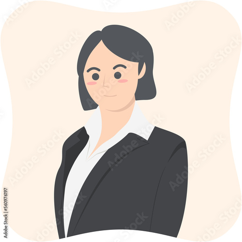 Professional Business Women Employment Avatar Short Hair Character