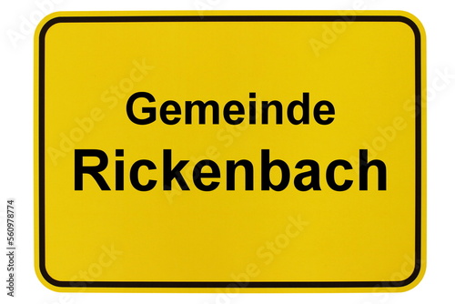 Illustration eines Ortsschildes der Gemeinde Rickenbach in Baden-Württemberg photo