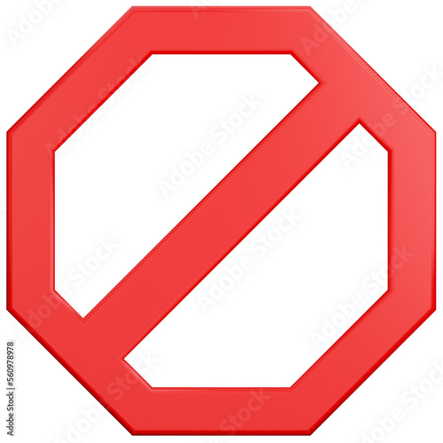 stop forbidden sign 3d illustration