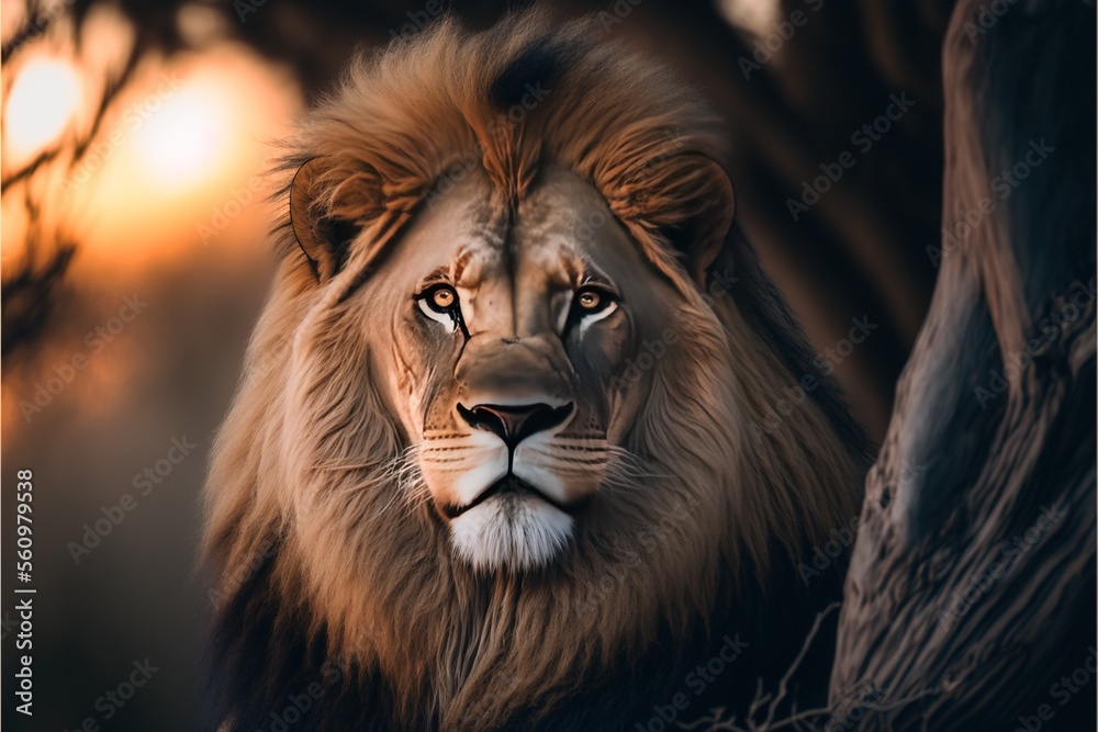 The King of the Jungle - A Close-up Portrait of a Lion The King of the Jungle - A Close-up Portrait of a Lion