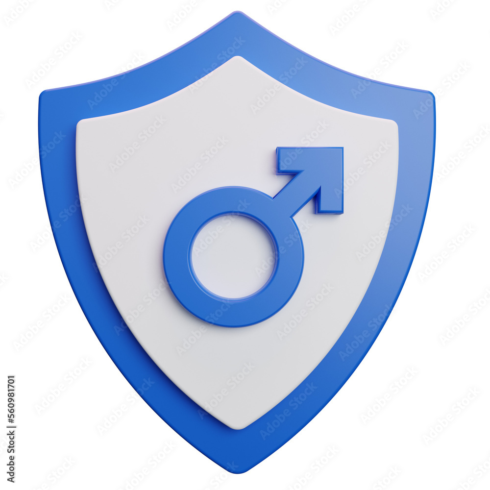 human right protection with male sign 3d illustration human right protection with male sign 3d illustration