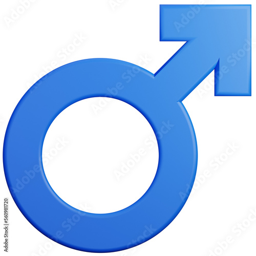 blue male symbol 3d illustration