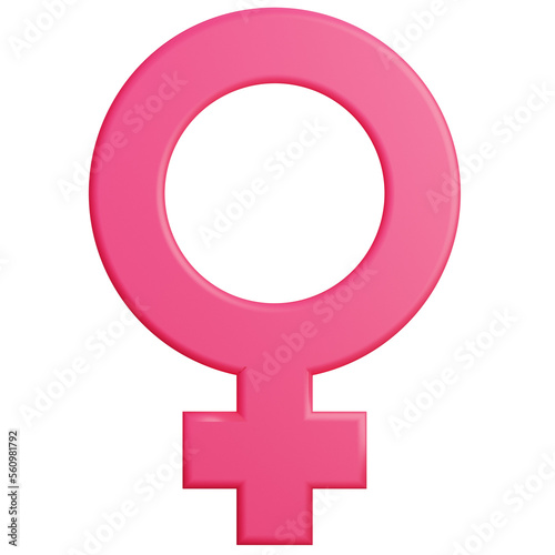 pink female sign 3d illustration