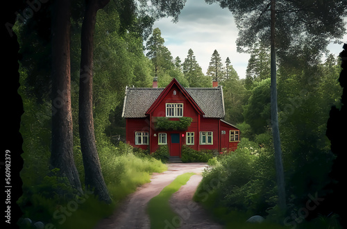 cabin in the woods  sweden  halland  swedish cottage 