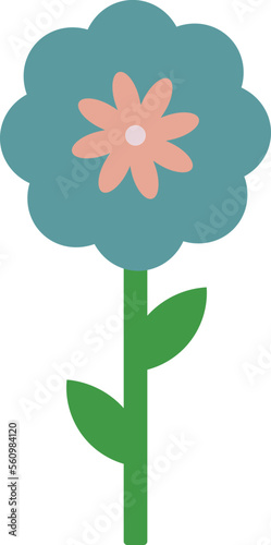 Vászonkép Flower in Illustrator. flower icon on white background