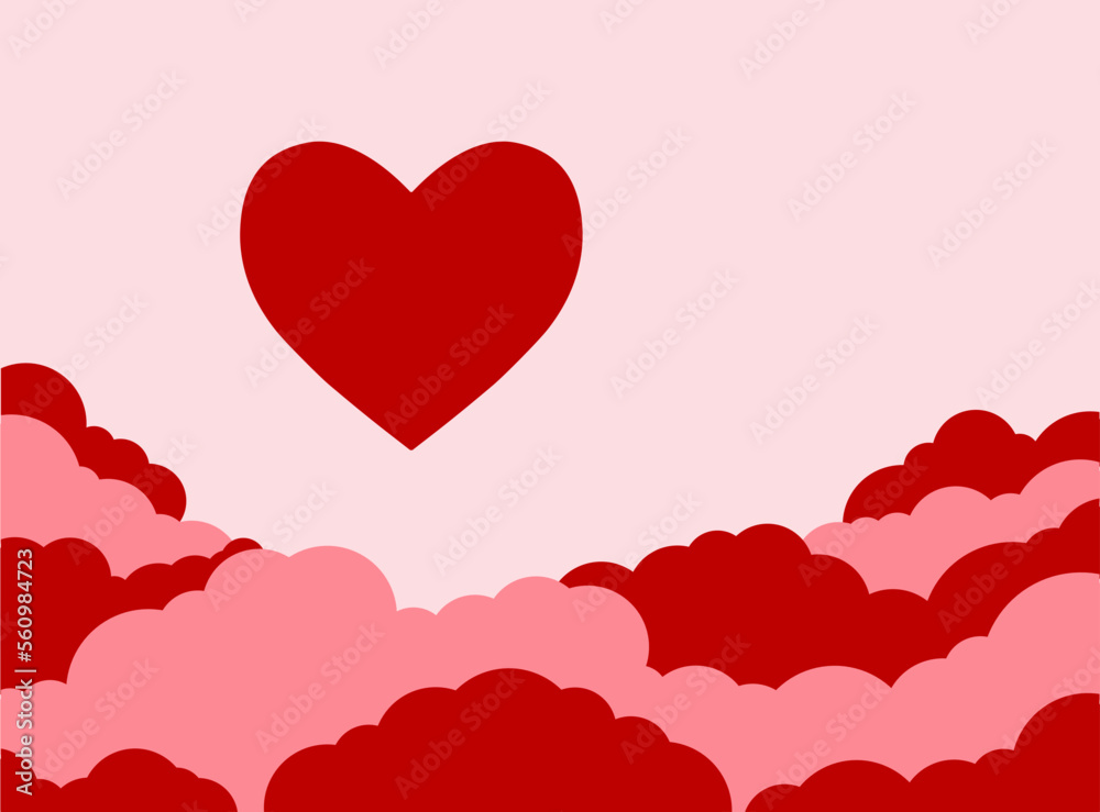 Vector valentines day pink cloud background