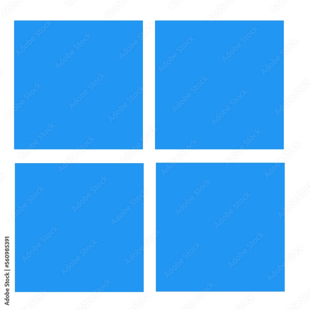 Blue menu four square icon 