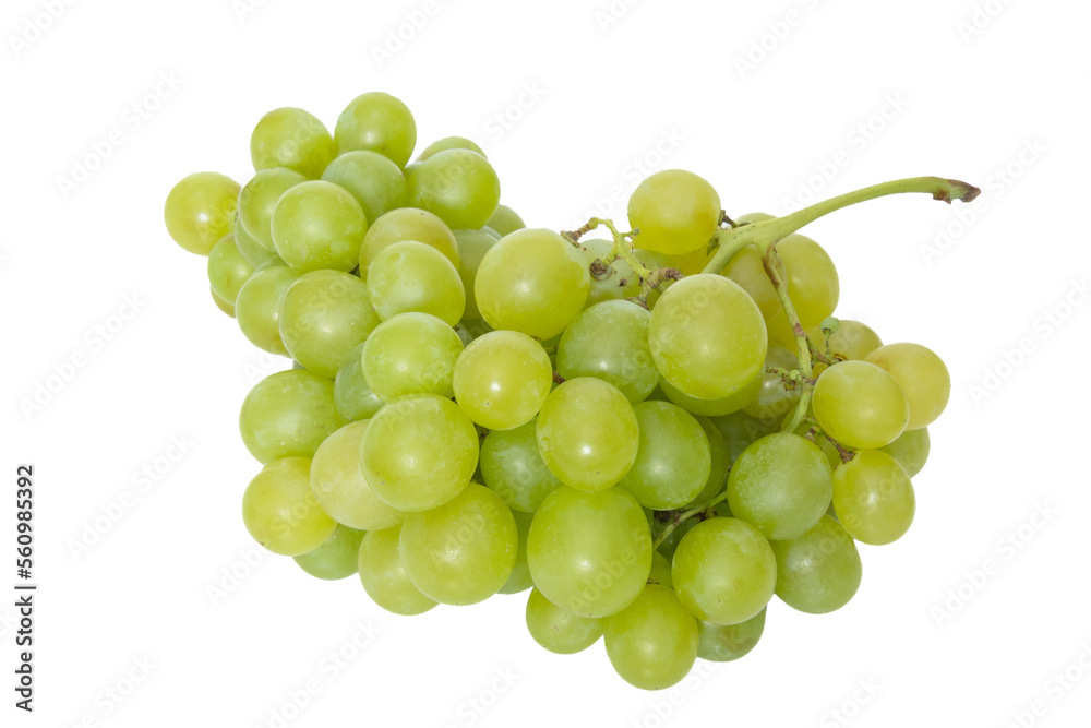 grappe de raisin blanc isolé sur un fond blanc