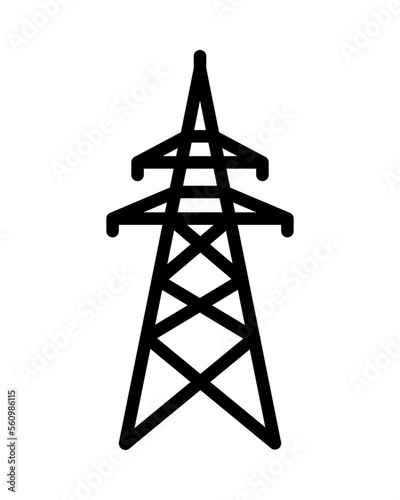 Electrician flat line icon. Outline sign for mobile concept and web design, store.