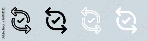 Pair icon set in black and white. Paired signs vector illustration.