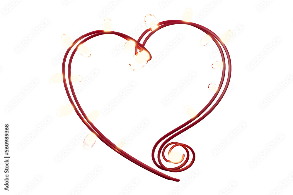 Valentine day heart banner 3d element cutout Valentine day heart banner 3d element cutout
