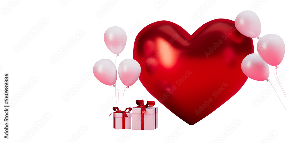 Valentine day heart banner 3d element cutout Valentine day heart banner 3d element cutout