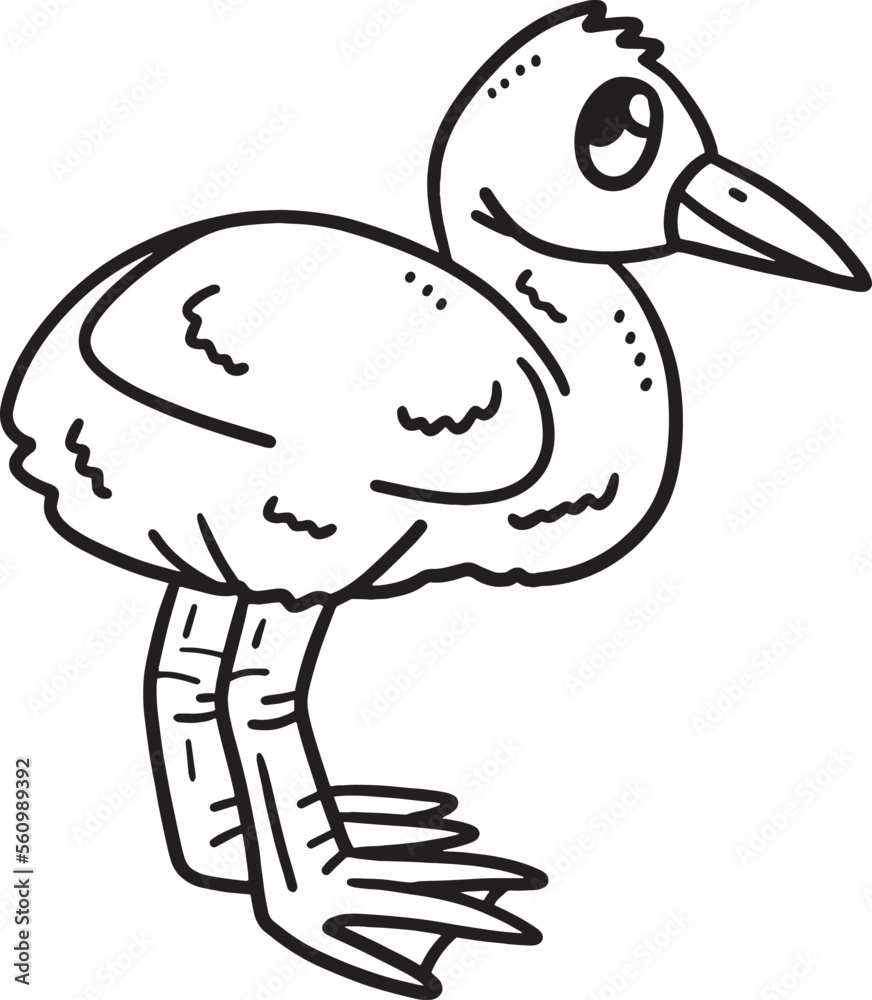 Baby Flamingo Isolated Coloring Page for Kids Stock Vector | Adobe Stock