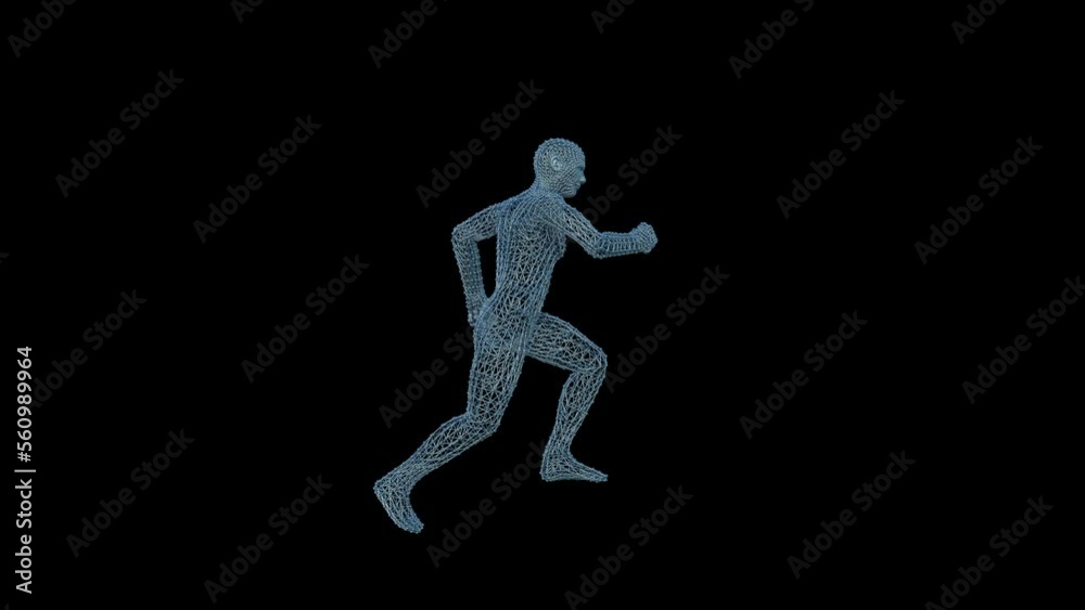 Wired Man Run Animation Transparent Alpha Video Wired Man Run Animation Transparent Alpha Video