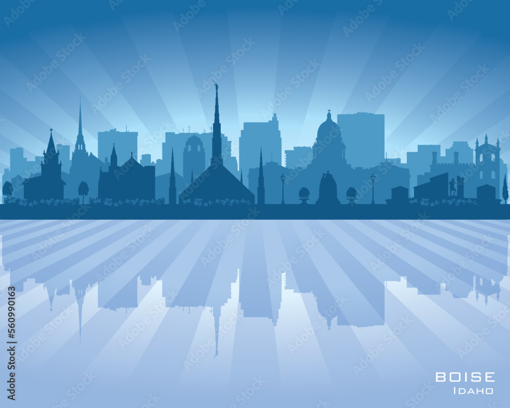 Fototapeta premium Boise Idaho city skyline vector silhouette