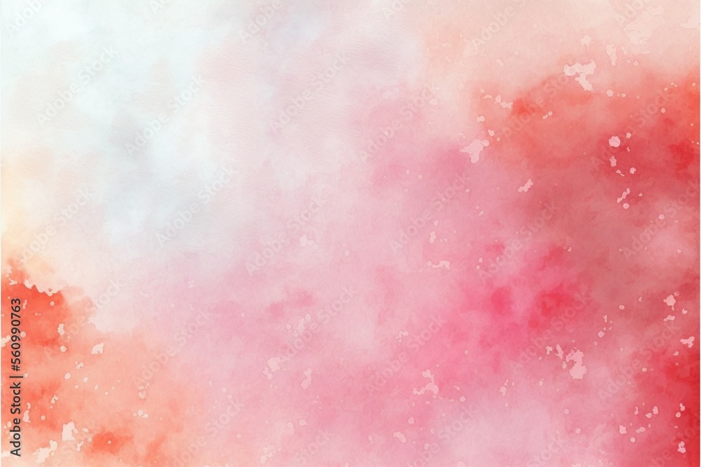 Fototapeta premium An abstract watercolor background with shades gradient of red, orange, pink and cream color, perfect for Valentine's Day or Christmas cards, texture, generative ai
