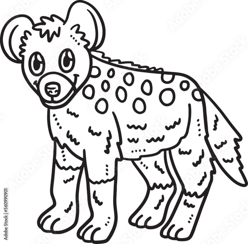 Baby Hyena Isolated Coloring Page for Kids